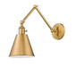 Z-Lite Gayson 8" 1-Light Rubbed Brass Steel and Clear Glass Shade Wall Sconce