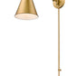 Z-Lite Gayson 8" 1-Light Rubbed Brass Steel and Clear Glass Shade Wall Sconce