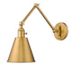 Z-Lite Gayson 8" 1-Light Rubbed Brass Steel and Clear Glass Shade Wall Sconce