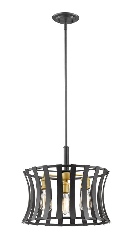 Z-Lite Geist 17" 3-Light Bronze Gold Steel Pendant Light