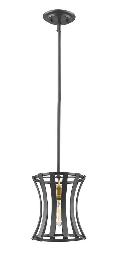 Z-Lite Geist 9" 1-Light Bronze Gold Steel Pendant Light