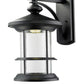 Z-Lite Genesis 13" 1-Light LED Black Outdoor Wall Sconce With Clear Seedy Glass Shade
