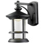 Z-Lite Genesis 6" 1-Light LED Black Outdoor Wall Sconce With Clear Seedy Glass Shade