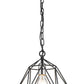 Z-Lite Geo 12" 1-Light Matte Black and Chrome Steel Mini Pendant Light