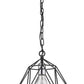 Z-Lite Geo 12" 1-Light Matte Black and Chrome Steel Mini Pendant Light