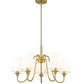Z-Lite Gianna 26" 5-Light Modern Gold Steel and White Fabric Shade Chandelier