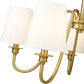 Z-Lite Gianna 26" 5-Light Modern Gold Steel and White Fabric Shade Chandelier