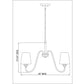 Z-Lite Gianna 26" 5-Light Modern Gold Steel and White Fabric Shade Chandelier