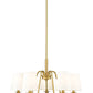 Z-Lite Gianna 26" 5-Light Modern Gold Steel and White Fabric Shade Chandelier