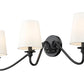 Z-Lite Gianna 32" 3-Light Matte Black Steel and White Fabric Shade Wall Sconce