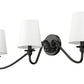 Z-Lite Gianna 32" 3-Light Matte Black Steel and White Fabric Shade Wall Sconce