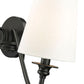 Z-Lite Gianna 32" 3-Light Matte Black Steel and White Fabric Shade Wall Sconce
