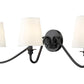 Z-Lite Gianna 32" 3-Light Matte Black Steel and White Fabric Shade Wall Sconce