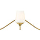 Z-Lite Gianna 32" 3-Light Modern Gold Steel and White Fabric Shade Wall Sconce