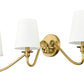 Z-Lite Gianna 32" 3-Light Modern Gold Steel and White Fabric Shade Wall Sconce
