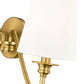 Z-Lite Gianna 32" 3-Light Modern Gold Steel and White Fabric Shade Wall Sconce