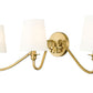 Z-Lite Gianna 32" 3-Light Modern Gold Steel and White Fabric Shade Wall Sconce