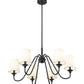 Z-Lite Gianna 32" 6-Light Matte Black Steel and White Fabric Shade Chandelier