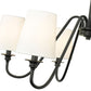 Z-Lite Gianna 32" 6-Light Matte Black Steel and White Fabric Shade Chandelier