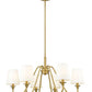 Z-Lite Gianna 32" 6-Light Modern Gold Steel and White Fabric Shade Chandelier