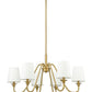 Z-Lite Gianna 32" 6-Light Modern Gold Steel and White Fabric Shade Chandelier