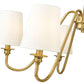 Z-Lite Gianna 32" 6-Light Modern Gold Steel and White Fabric Shade Chandelier