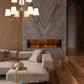 Z-Lite Gianna 32" 9-Light Modern Gold Steel and White Fabric Shade Chandelier