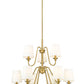 Z-Lite Gianna 32" 9-Light Modern Gold Steel and White Fabric Shade Chandelier