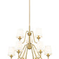 Z-Lite Gianna 32" 9-Light Modern Gold Steel and White Fabric Shade Chandelier
