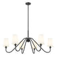 Z-Lite Gianna 46" 6-Light Matte Black Steel and White Fabric Shade Chandelier