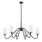 Z-Lite Gianna 46" 6-Light Matte Black Steel and White Fabric Shade Chandelier