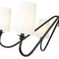 Z-Lite Gianna 46" 6-Light Matte Black Steel and White Fabric Shade Chandelier