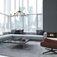 Z-Lite Gianna 46" 6-Light Matte Black Steel and White Fabric Shade Chandelier