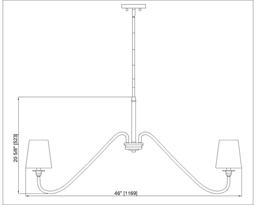 Z-Lite Gianna 46" 6-Light Matte Black Steel and White Fabric Shade Chandelier