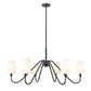 Z-Lite Gianna 46" 6-Light Matte Black Steel and White Fabric Shade Chandelier