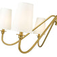 Z-Lite Gianna 46" 6-Light Modern Gold Steel and White Fabric Shade Chandelier