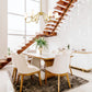 Z-Lite Gianna 46" 6-Light Modern Gold Steel and White Fabric Shade Chandelier