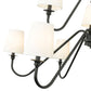 Z-Lite Gianna 46" 9-Light Matte Black Steel and White Fabric Shade Chandelier
