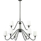 Z-Lite Gianna 46" 9-Light Matte Black Steel and White Fabric Shade Chandelier