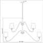 Z-Lite Gianna 46" 9-Light Matte Black Steel and White Fabric Shade Chandelier