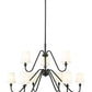 Z-Lite Gianna 46" 9-Light Matte Black Steel and White Fabric Shade Chandelier