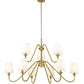 Z-Lite Gianna 46" 9-Light Modern Gold Steel and White Fabric Shade Chandelier