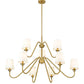 Z-Lite Gianna 46" 9-Light Modern Gold Steel and White Fabric Shade Chandelier