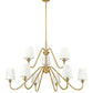 Z-Lite Gianna 46" 9-Light Modern Gold Steel and White Fabric Shade Chandelier
