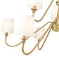 Z-Lite Gianna 46" 9-Light Modern Gold Steel and White Fabric Shade Chandelier