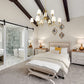 Z-Lite Gianna 46" 9-Light Modern Gold Steel and White Fabric Shade Chandelier