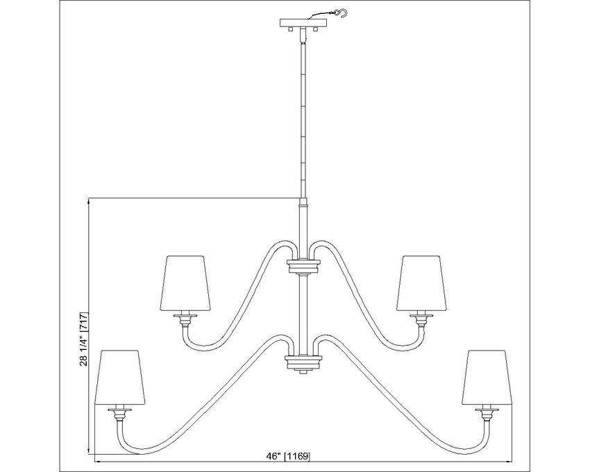 Z-Lite Gianna 46" 9-Light Modern Gold Steel and White Fabric Shade Chandelier