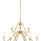 Z-Lite Gianna 46" 9-Light Modern Gold Steel and White Fabric Shade Chandelier