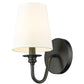 Z-Lite Gianna 6" 1-Light Matte Black Steel and White Fabric Shade Wall Sconce