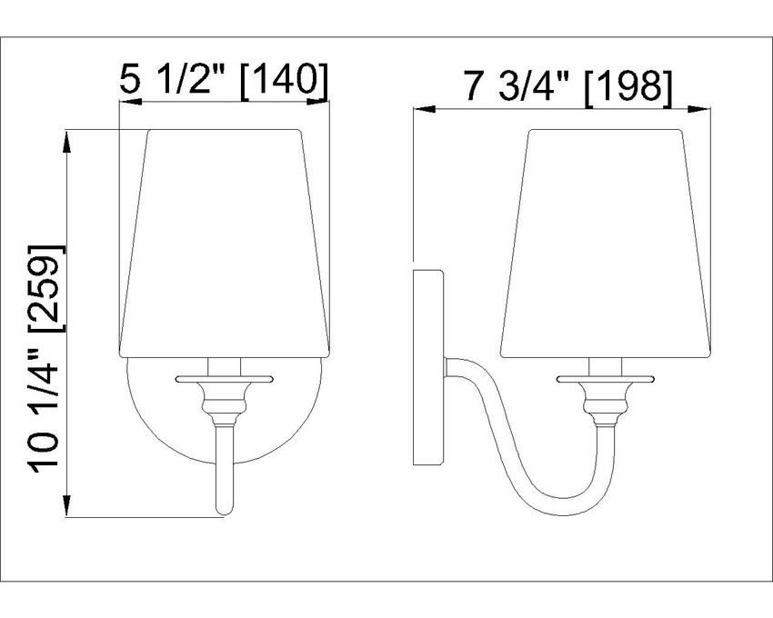 Z-Lite Gianna 6" 1-Light Matte Black Steel and White Fabric Shade Wall Sconce
